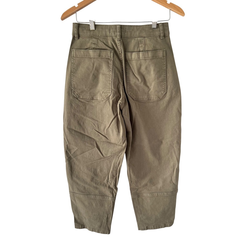 Everlane Utility Barrel Pant Olive Green Organic Cotton Utility Tapered Size 4 - Picture 3 of 7